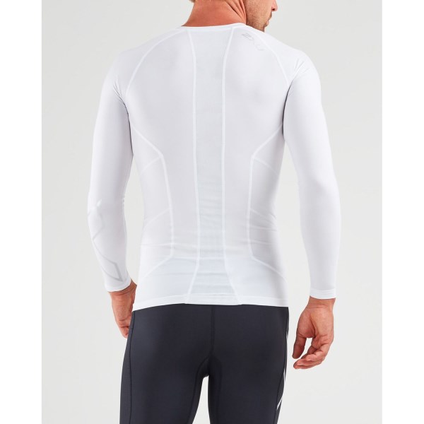 2XU Mens Compression Long Sleeve Top - White