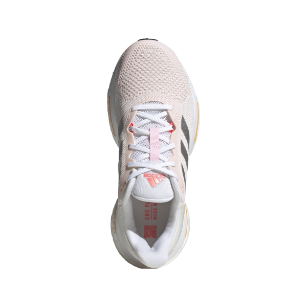 Adidas SolarGlide 5 - Womens Running Shoes - White/Silver Metallic/Light Flash Orange