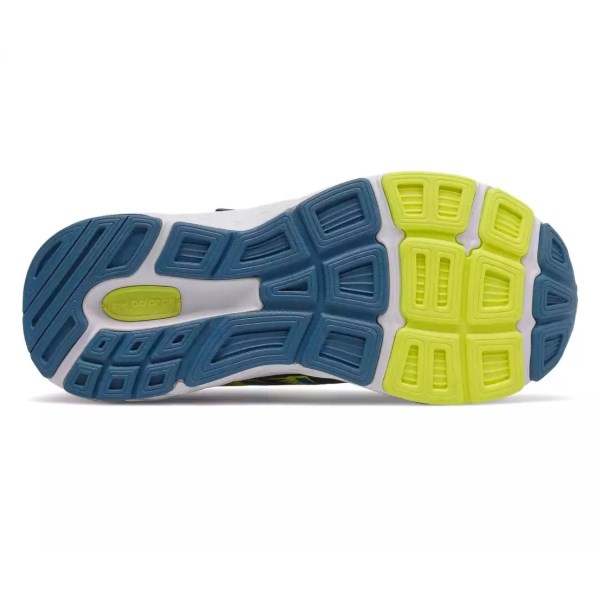 New Balance 680v6 Velcro - Kids Running Shoes - Black/Oxygen Blue/Sulphur Yellow