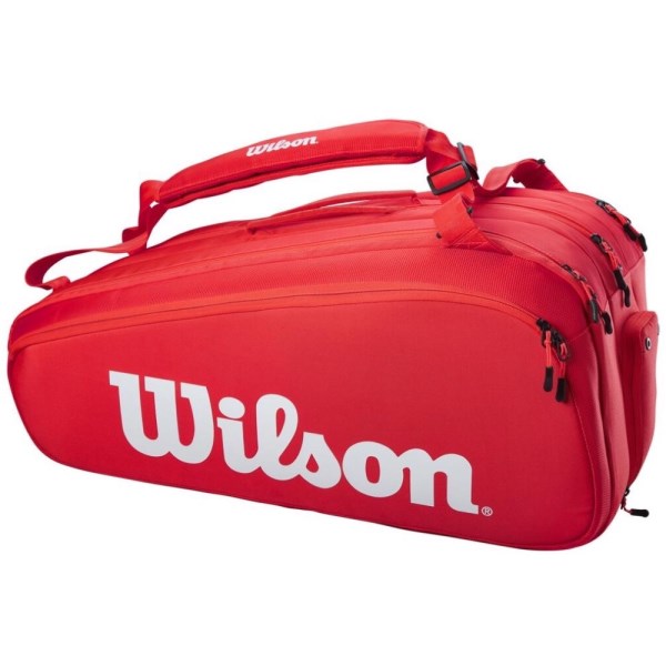 Wilson Super Tour 15 Pack Tennis Racquet Bag - Red/White