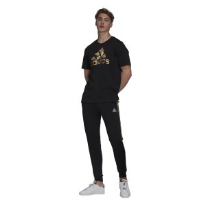 Adidas Essentials Camouflage Print Mens T-Shirt - Black/Wonder White