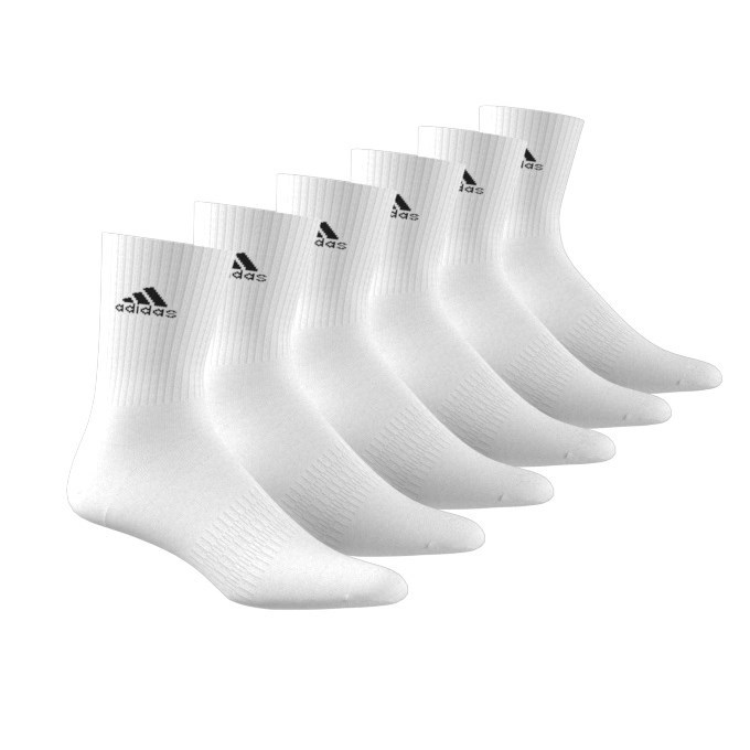 Adidas Cushioned Sportswear Crew Socks - 6 Pair - White/Black | Sportitude