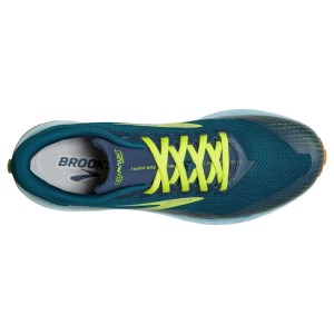 Brooks Catamount - Mens Trail Racing Shoes - Blue/Lime/Biscuit