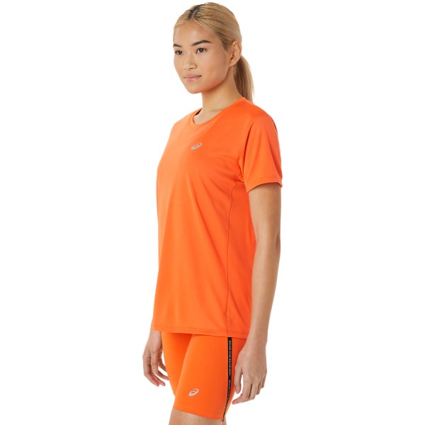 Asics Silver Womens Short Sleeve Running T-Shirt - Nova Orange