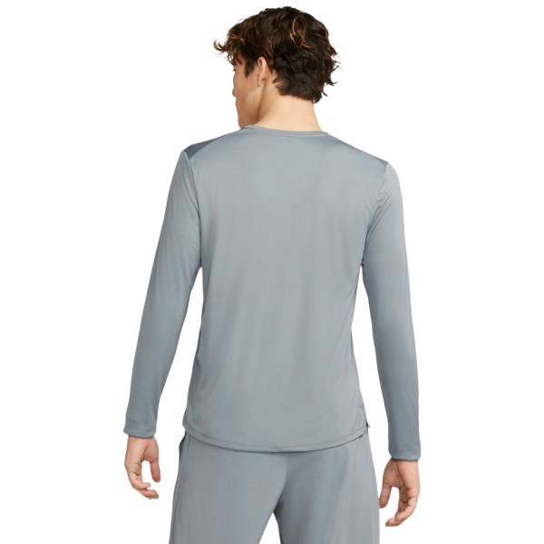 Nike Dri-Fit Miler Mens Long Sleeve Running Top - Smoke Grey/Reflective Silver