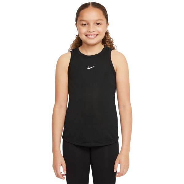 Nike Dri-Fit One Kids Girls Training Tank Top - Black/White
