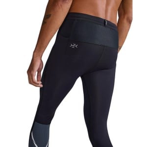 2XU Light Speed React Mens Compression Tights - Black/White Reflective