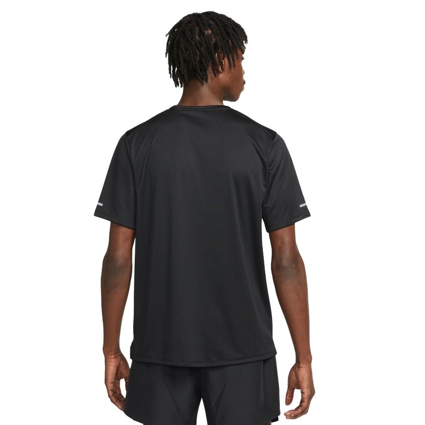 Nike Dri-Fit Run Division UV Miler Mens Running T-Shirt - Black/Silver ...