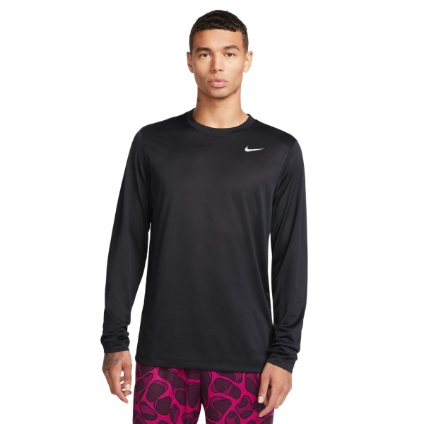 Nike Dri-Fit Legend Mens Training Long Sleeve Top - Black/Matte Silver