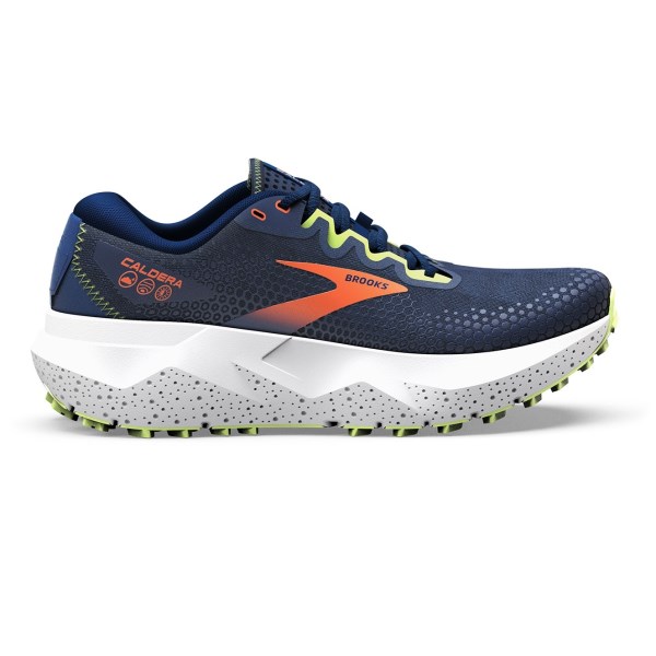 Brooks Caldera 6 - Mens Trail Running Shoes - Navy/Firecracker/Green ...