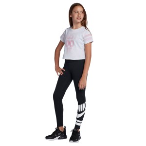 Nike Sportswear Graphic Kids Girls Tights - Black/White