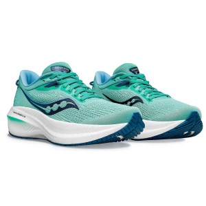 Saucony Triumph 21 - Womens Running Shoes - Mint/Navy