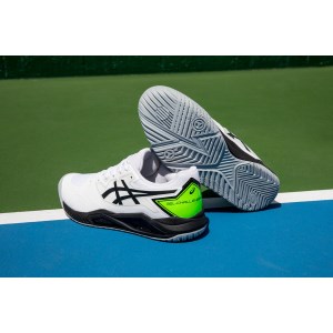 Asics Gel Challenger 13 Hardcourt - Mens Tennis Shoes - White/Green Gecko