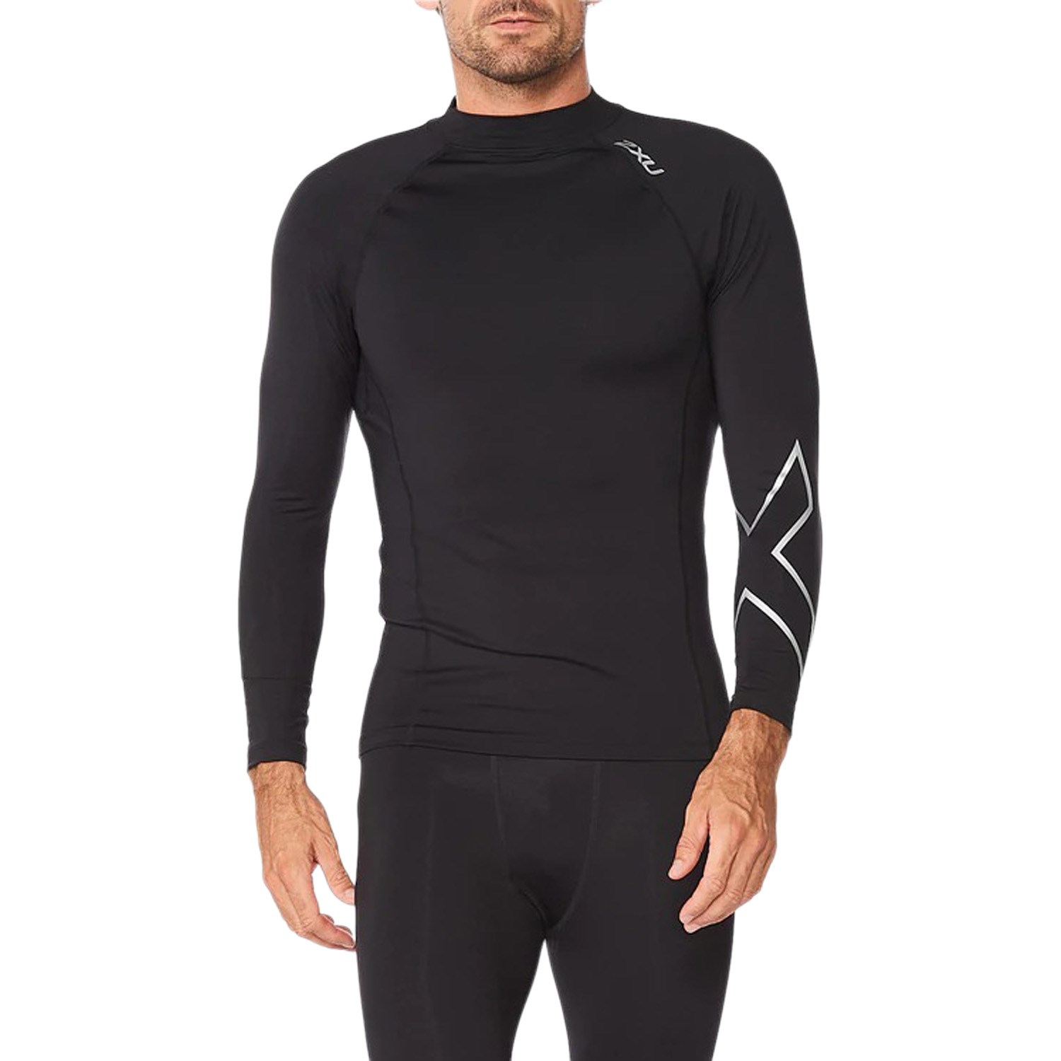 2XU Men Refresh Recovery Compression Long Sleeve Top - Black/Nero