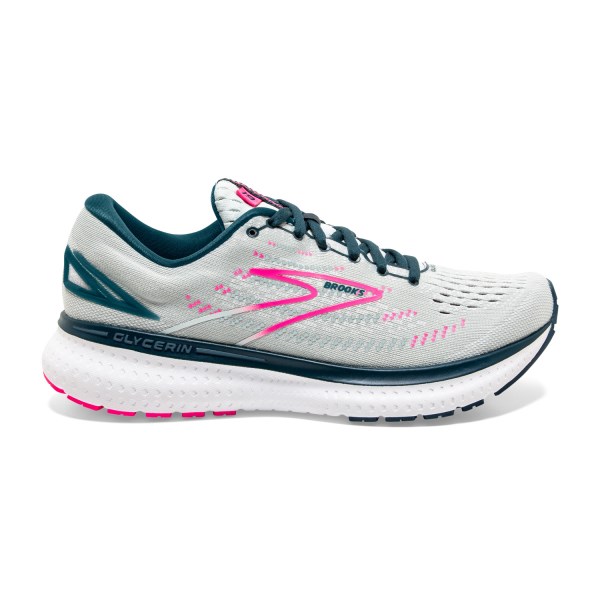 Brooks Glycerin 19 - Womens Running Shoes - Ice Flow/Navy/Pink