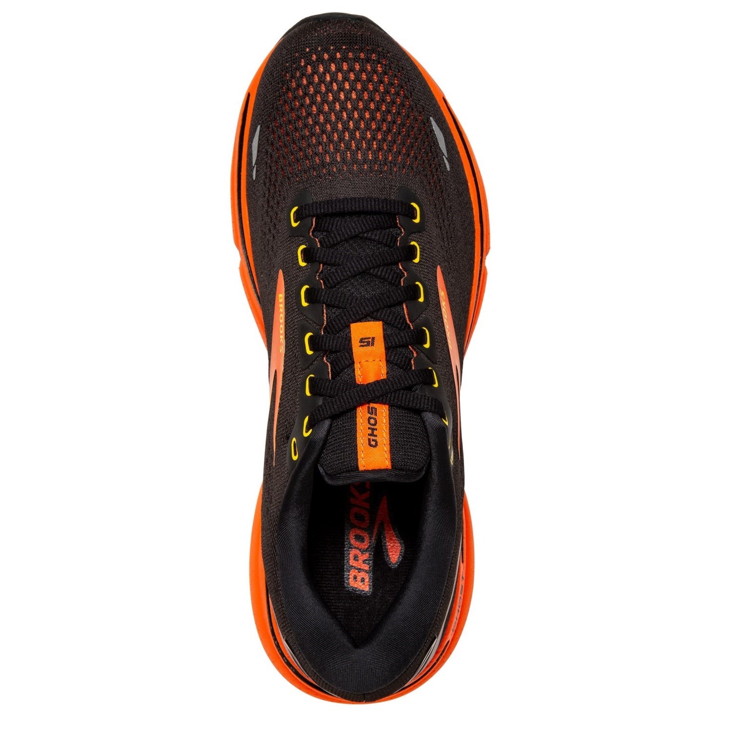 Brooks Ghost 15 - Mens Running Shoes - Black/Yellow/Red | Sportitude