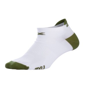 2XU Mens Ankle Sock - White/Moss