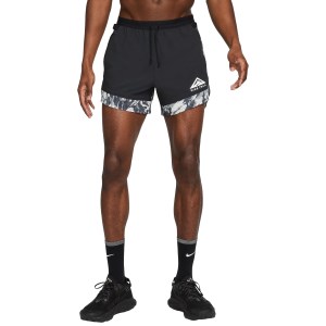 Nike Dri-Fit Flex Stride 5 Inch Brief-Lined Trail Running Shorts - Black/Dark Smoke Grey/White