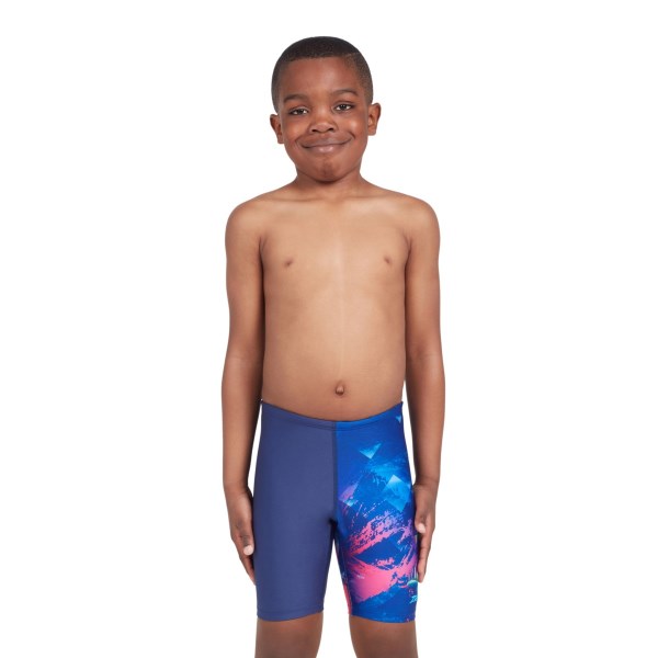 Zoggs Fish Fury Kids Boys Mid Swimming Jammer - Black