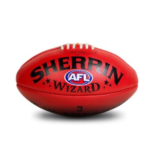 Sherrin Wizard Leather Football - Size 3 - Red