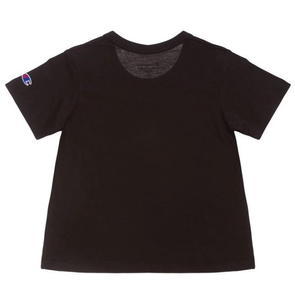 Champion Script Kids Girls Crop T-Shirt - Black