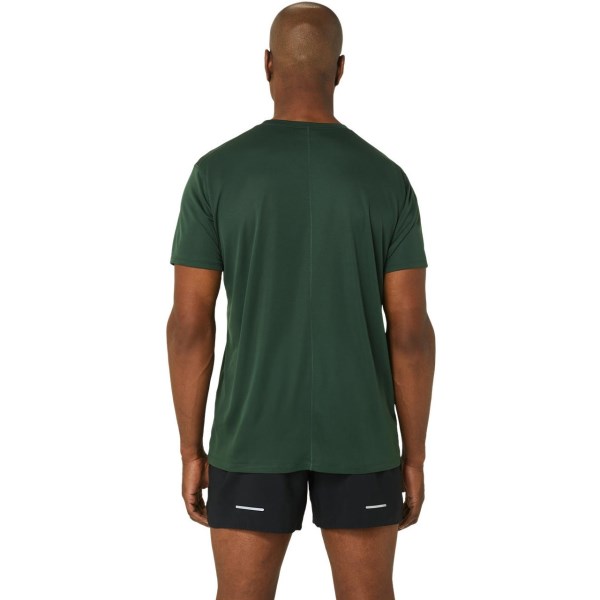 Asics Silver Mens Short Sleeve Running T-Shirt - Rain Forest