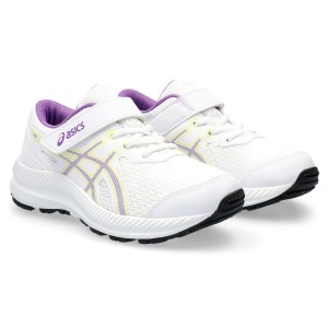 Asics Contend 8 PS - Kids Running Shoes - White/Cyber Grape