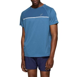 Asics Mens Short Sleeve Running T-Shirt - Deep Sapphire Heather