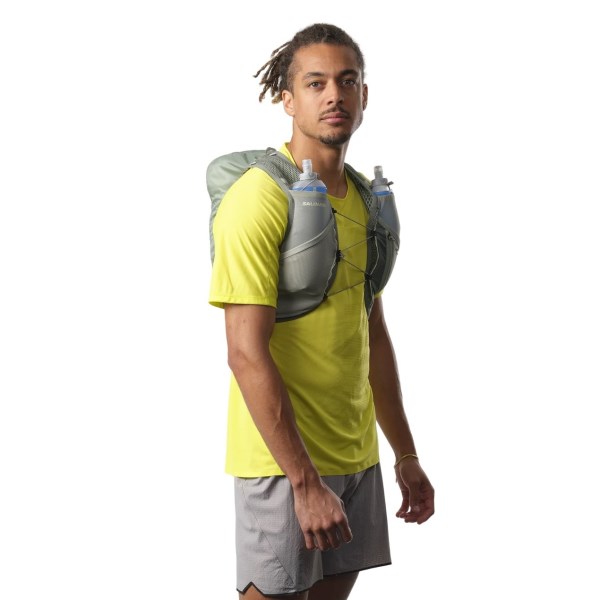 Salomon Active Skin 8 Set - Unisex Trail Running Vest With Flasks - Laurel Wreath/Lily Pad/Aloe Wash