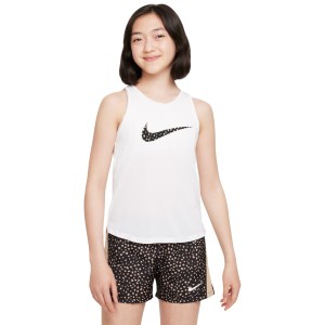 Nike Dri-Fit One Kids Girls Training Tank Top - White/Black