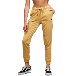 Champion French Terry Script Womens Track Pants - Beige