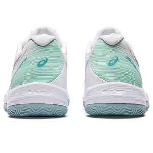 Asics Solution Swift FF Clay - Womens Tennis Shoes - White/Smoke Blue