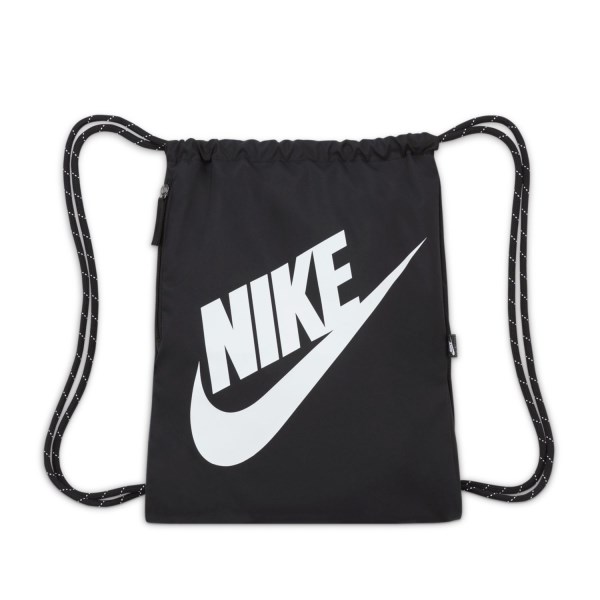 Nike Heritage Drawstring Bag - Triple Black/White | Sportitude