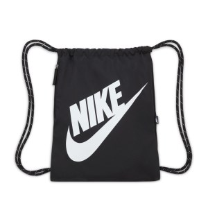 Nike Heritage Drawstring Bag - Triple Black/White