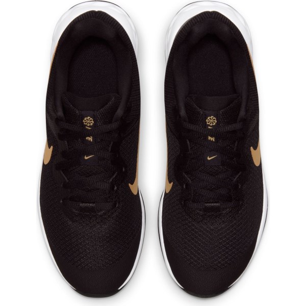 Nike Revolution 6 GS - Kids Running Shoes - Black/Metallic Gold/White