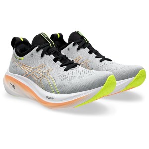 Asics Gel Nimbus 26 - Mens Running Shoes - Piedmont Grey/Safety Yellow