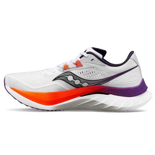 Saucony Endorphin Speed 4 - Mens Running Shoes - White/Vizi Orange