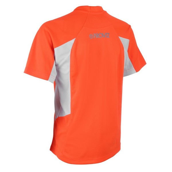 Proviz Active Hi-Vis Mens Running T-Shirt - Orange/White