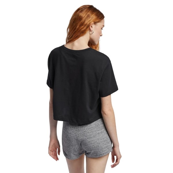Nike Sportswear Essential Logo Womens Cropped T-Shirt - Black/White