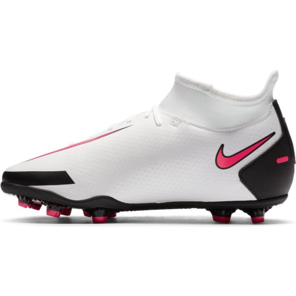 Nike Jr Phantom GT Club Dynamic Fit MG - Kids Football Boots - White/Black/Pink Blast