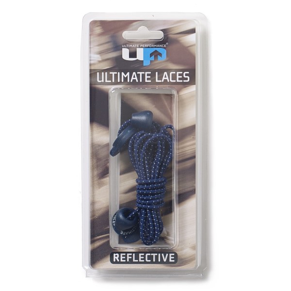 UP Reflective Elastic Running/Triathlon Shoe Laces - Navy Blue