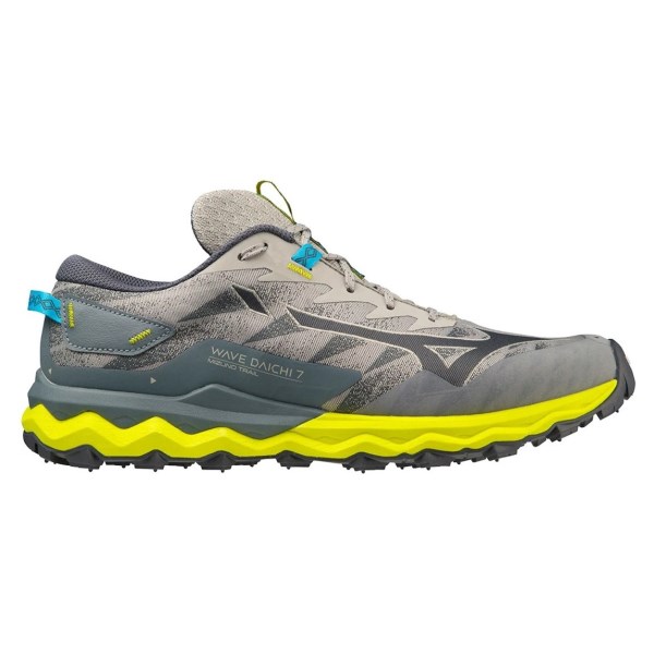 Mizuno Wave Daichi 7 - Mens Trail Running Shoes - Ghost Gray/Ombre Blue/Bolt