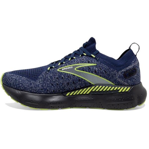 Brooks Glycerin StealthFit GTS 20 - Mens Running Shoes - Blue/Ebony/Lime