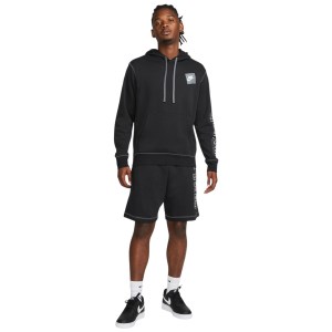 Nike Sportswear Just Do It Pullover Brushed Back Mens Hoodie - Black/Iron Grey