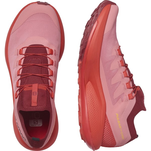 Salomon Pulsar Trail Pro - Womens Trail Running Shoes - Tea Rose/Biking Red/Blazing Orange