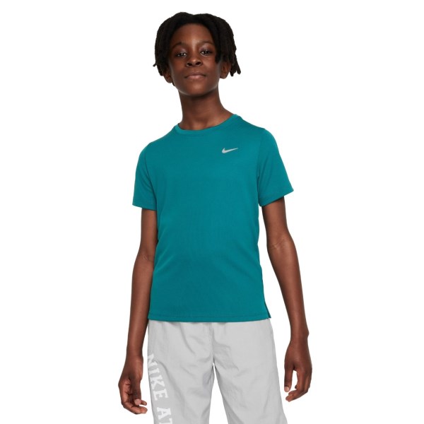 Nike Dri-Fit Miler Kids Boys Training T-Shirt - Geode Teal/Reflective Silver