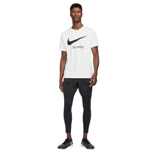 Nike Dri-Fit Mens Running T-Shirt - White/Black