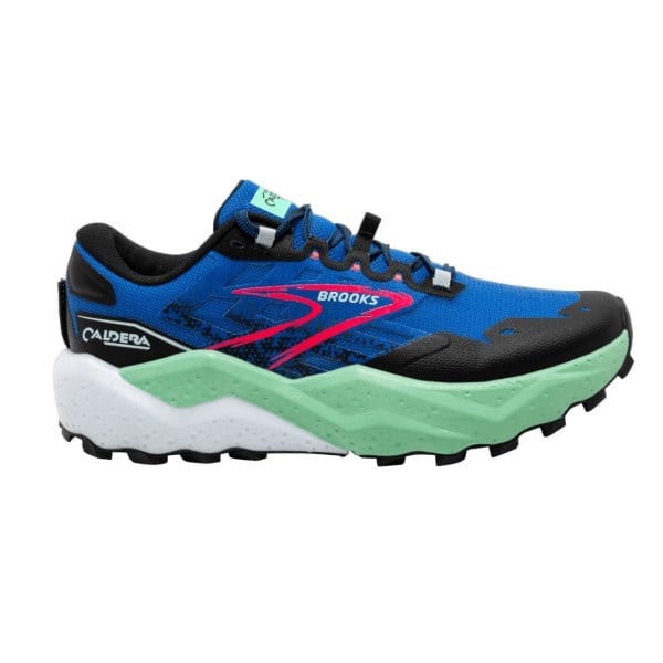 Brooks Caldera 7 - Mens Trail Running Shoes - Victoria Blue/Black/Spring Bud