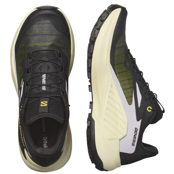 Salomon Genesis - Womens Trail Running Shoes - Black/Sulphur/Opetal