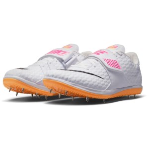 Nike High Jump Elite - Unisex High Jump Spikes - White/Hyper Pink/Laser Orange/Black